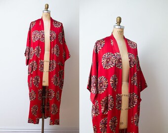 1990s Silk Robe / 90s Kimono Robe