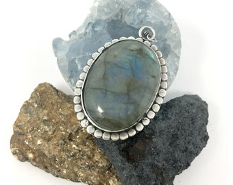 Labradorite and Sterling Silver Pendant