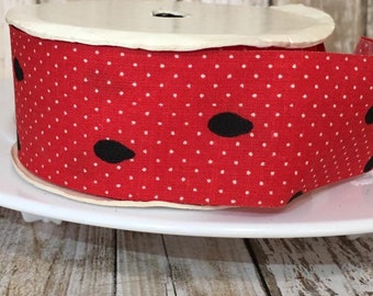 USDR 1 3/8" cotton ribbon/cotton ribbon/ribbon by the yard/summer ribbon/wreath supplies/hair bow supplies/ribbon/watermelon/sewing ribbon