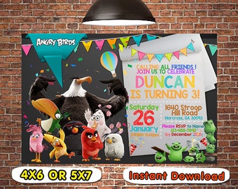 Angry Bird Invitation, Angry Bird Birthday, Angry Bird Party, Angry Bird Card, Angry Bird Printable, Angry Bird, Angry, Bird, Invitations