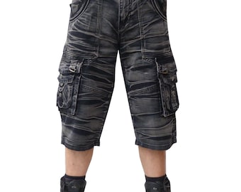 snowwashed batik shorts gray black