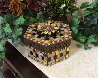 Mosaic Hexagon Box (#163)