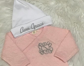 Newborn girl coming home outfit, Newborn Gift, Newborn Girl Organic Going Home Outfit