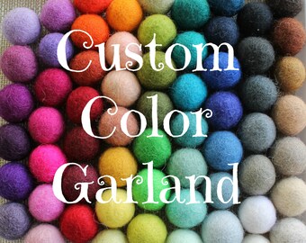 Custom Felt Ball Garland, Pom Pom Garland, Nursery Decor, Bunting Banner, Party Decor, Holiday, Create Your Own Garland