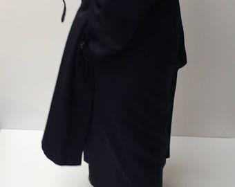 SALE * vintage navy mid weight cotton trench coat long oversized back vent buttons