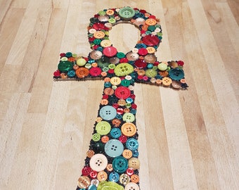 Shabby Chic Hand Made Egyptian Ankh Wall Art