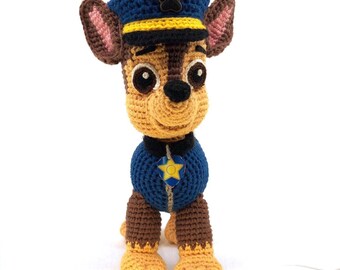 Paw Patrol Chase crochet pattern (English), PDF format.