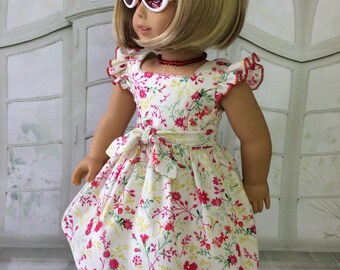 Free Shipping - Floral dress with ruffled sleeves