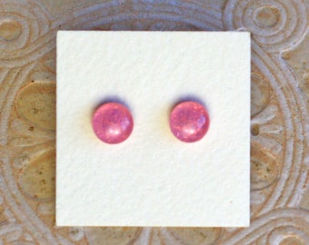 Dichroic Glass Earrings, Pink DGE-1226