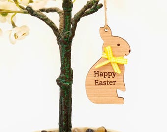 Personalised Wooden Easter Bunny Decoration, Easter Bunny Tree Decoration, Personalised Easter Tree Decoration,Easter Ornament,Easter Rabbit