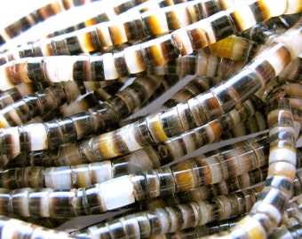 Black Lip shell heish, 23 inches long, 4mm #107