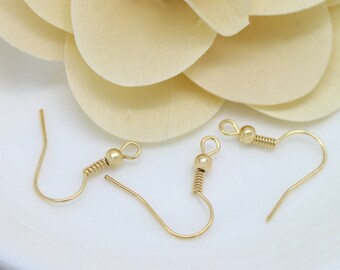 5 pairs 24k gold plated brass earring hooks