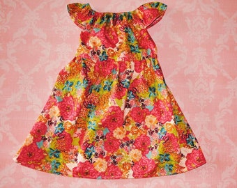 ON SALE! 1920's floral nelle dress, size 12mos.8 girls