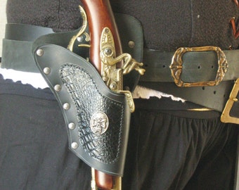 Pirate Captain BlackBeard Flintlock Guns Leather Holsters