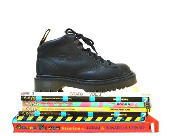 Erstaunlich, 90er Jahre schwarz Dr Martens Stiefel Frauen 6 Größe 6 1/2 7 / / Jahrgang Doc Marten Black Boots UK Größe 4 hergestellt in England