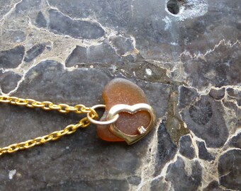 Sea Glass Necklace Heart me