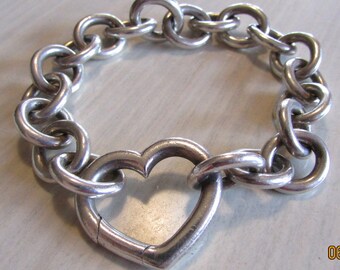 Sterling Silver Heart Link Bracelet