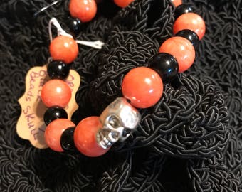 Sale! - Halloween skull bracelet