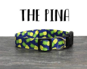 Dog Collar, Blue Pineapple Dog Collar, Pineapple Collar for Dogs, Unique Dog Collar, Summer Dog Collar, Girl Dog Collars, Boy Dog Collars