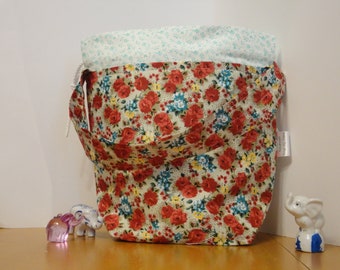Small Red Roses - Drawstring Project Bag