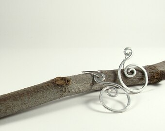 Aluminum wire earrings Dangle earrings Womens earrings S-shape wire wrapped earrings. Aluminum jewelry