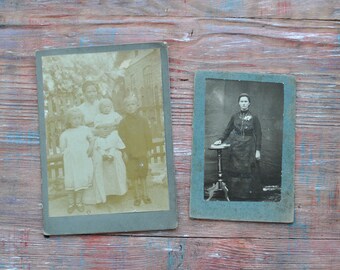 Antique Cabinet cards, Antique Photos, Cabinet Portrait. Set of 2.