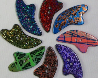 Handmade Resin Sewing Buttons - MY CHOICE of 6 different large unusual buttons