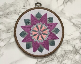 Mandala Embroidery Hoop Art - Mandala Wall Hanging - Textile Art - Wall Art
