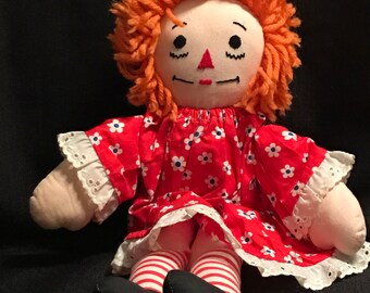 Vintage Doll Raggedy Ann Doll Vintage Rag Dolls Retro 1970's Raggedy Ann