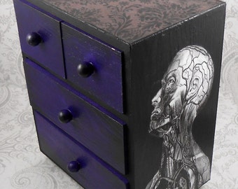 Black and Purple Vintage Anatomy Stash Jewelry Box