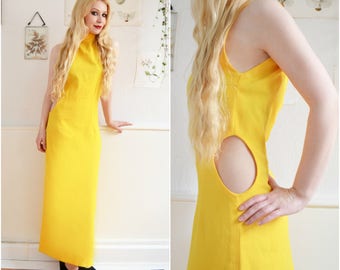 Vintage yellow Dress "Edith"-60s original