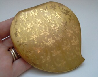 Elgin Compact, Vintage Compact, Gold Compact, Elgin America, Brushed Gold Compact, Metal Compact, Vintage Makeup, Vintage Powder Case