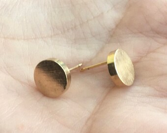 Tiny round earrings, Geometric earrings, Gold plated stud Earrings, Gold plated earrings, Minimal earrings, Simple earrings, Modern earrings