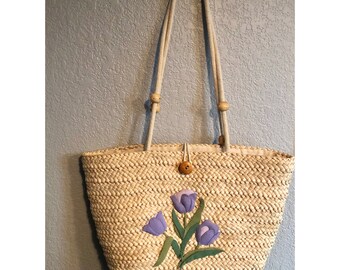 Straw Tulip Tote Palm Springs Style
