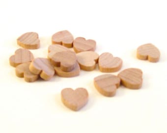 25 Little Wooden Hearts - 1/2 Inch