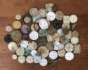 Antique / Vintage Pocket Watch Face - Set of 3