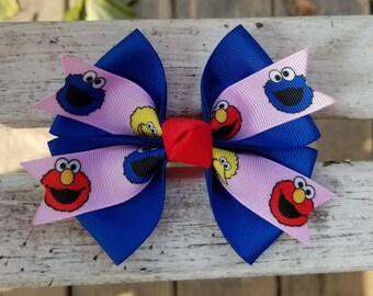 Sesame Street Elmo/Cookie Monster/Big Bird Hair Bow (4 inch)
