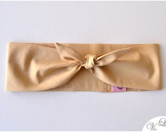 HAIRBAND "Neila" HEADBAND BANDANA style beige cotton trend must have spring summer rockabilly knot