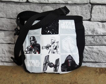 Star Wars Chalk Bag, Star Wars, Climbing Chalk Bag, Rock Climbing Chalk Bag, Rock Climber Gift, Black, White