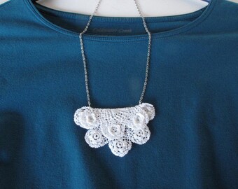 Vintage Crocheted Doily Necklace