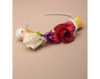Flower hairband Girls Hairband, Headband Alice Band, garland flower girls headband, bridesmaid hairbands, wedding flower hairband