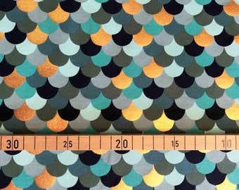 Cotton Jersey Fish Scales Copper