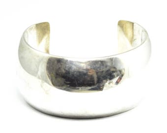 Sterling Silver Ross Simons 30mm Domed Wide Heavy Cuff Bangle Bracelet 6 3/8"