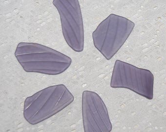 Purple Faux Sea Glass recycled glass (6 pieces)