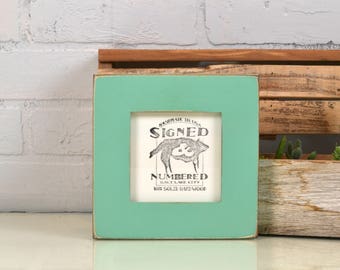 4x4 Square Picture Frame in 1.5 inch Standard Style with Vintage Robin's Egg Finish - IN STOCK - Same Day Shipping Frame Green 4 x 4"