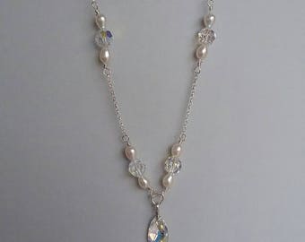 Swarovski crystal and freshwater pearl necklace