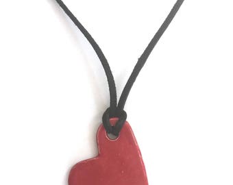 Red Heart necklace, Red statement necklace, Heart necklace, Romantic jewelry,Love necklace,Romantic necklace,Valentine's gift,Romantic gifts
