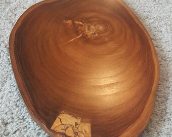 Live Edge Wood Tray, Rustic Wooden Tray, Wooden Serving Tray, Teak Wood