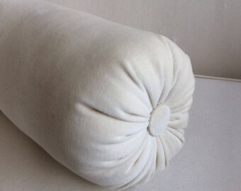 VELVET Antique Ivory decorative bolster pillow 6x14 6x16 6x18 6x20 6x22