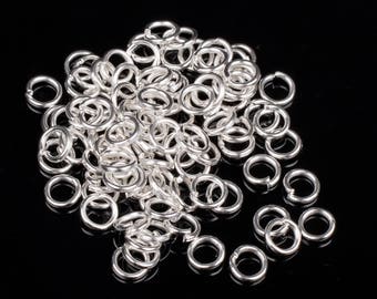 100 4mm silver split rings